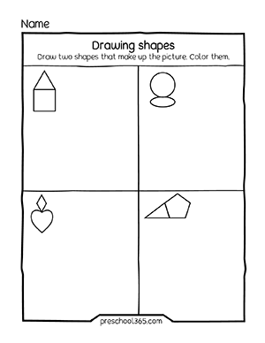 2D and 3D shape Drawing activities for kindergarteners