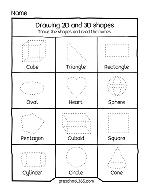 shape and forms worksheets for kindergarten parents