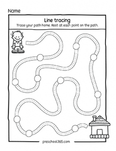 Quality printables on line tracing for 4 year old children