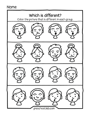 Who is different worksheet for preschool kids