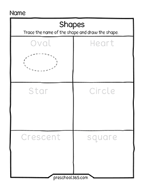 Shape drawingsheet for homeschool children