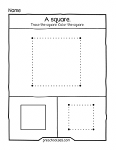 Preschool square shape activity