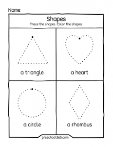 Shape activity printables for kids