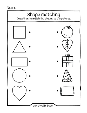 Fun worksheets on shapes for parents