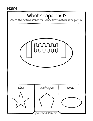 Oval coloring worksheet for homeschool kids