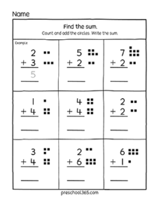 Quality find the sum activity worksheet for kindergarten children