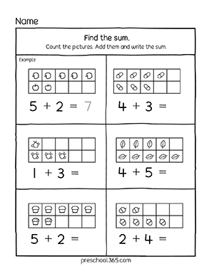 Add the numbers printable sheet for homeschool children learning