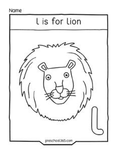 l-is-for-lion-coloring-page-for-preschool-children | Preschool365