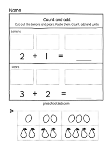 Adding printable worksheets for preschool children