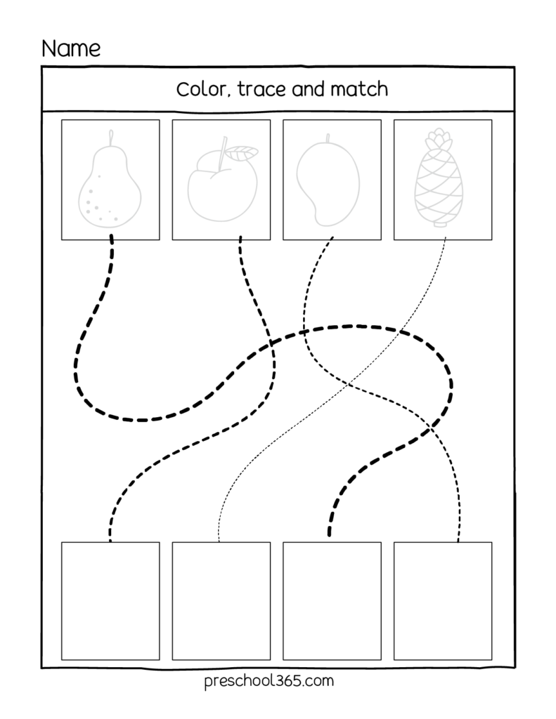Free line tracing activity for kids