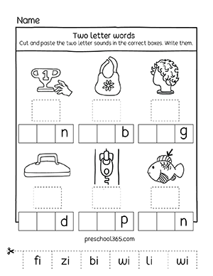Quality 2 letter sound worksheets for learn at home children
