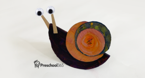 cute snail artwork for preK kids with circle shapes