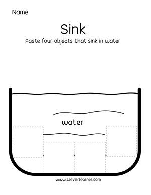 Kindergarten Homeschool Float or sink science experiment result sheet