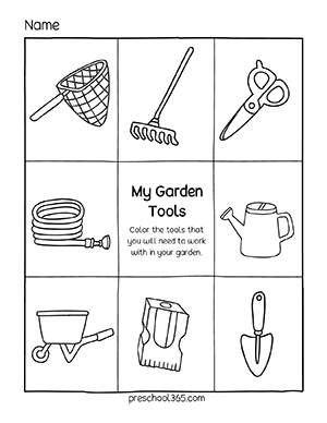 Great preschool gardening activity worksheets for 3 year olds