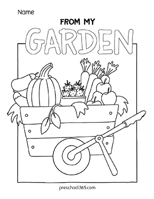 Free and fun preschool gardening coloring worksheets for preschoolers