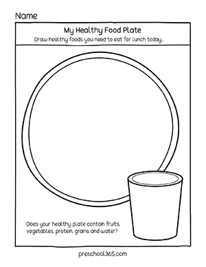 My healthy Food Plate preschool and preK activity
