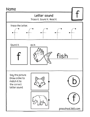 Quality Letter F sound free activity worksheets for homeschool kids