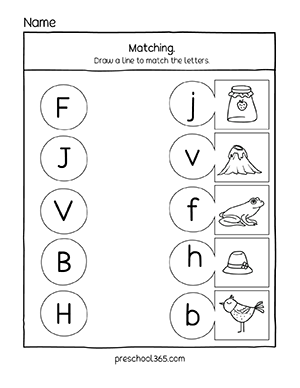 Free letter matching resources for preschool teachers