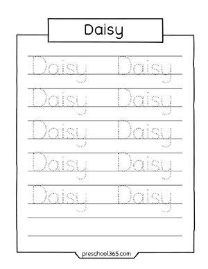 Free name tracing worksheets for preschoolers