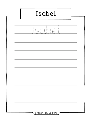 Free Name tracing sheets for kindergarten kids