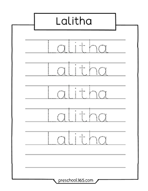 Free name tracing sheets for homeschool kids lalitha