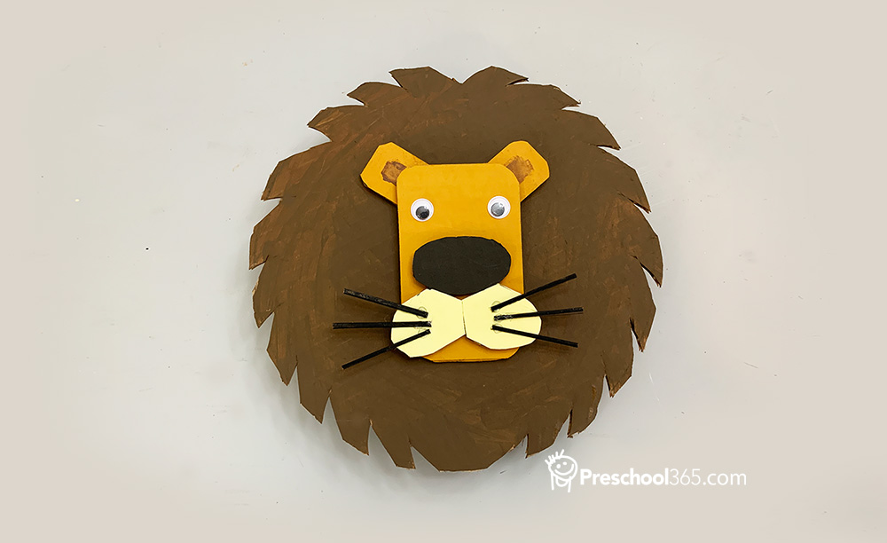 Fun art craft lion project for homeschool preschool children