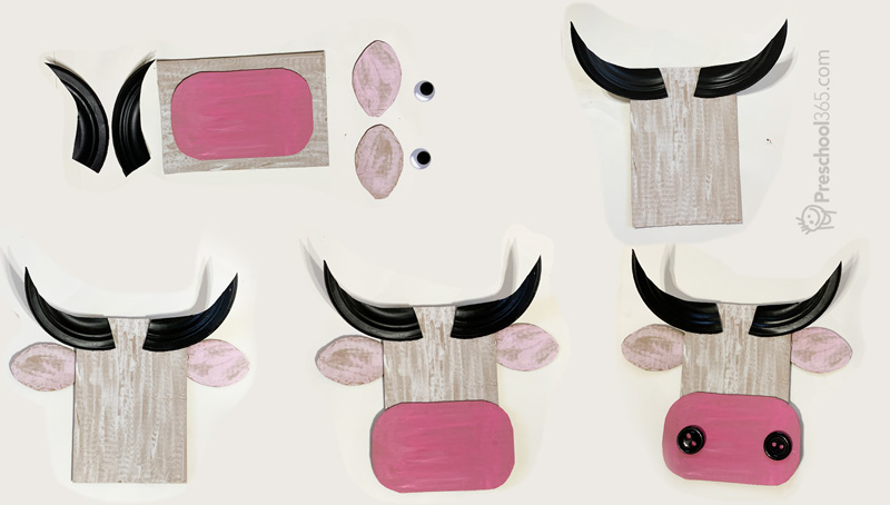 How to do a paper cow children's indoor art camp project