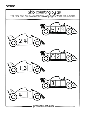 Skip counting activity worksheets for 5 year olds