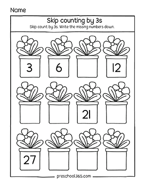 free skip counting in 2s 3s 5s and 10s for 5 year olds preschool365