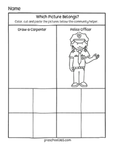 Community Helpers Activity Sheets for PreK and Kindergartens