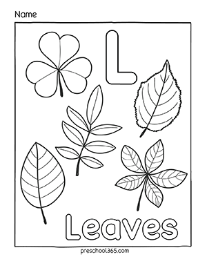 Fun fall leaf activity sheets for homeschool preschool children