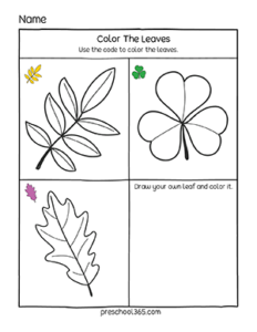 Quality fall leaf printable worksheets for 4 year olds