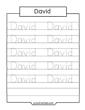 Quality name tracing activity worksheets for preschool children