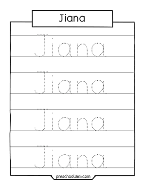 Quality name tracing activity worksheets for preK children