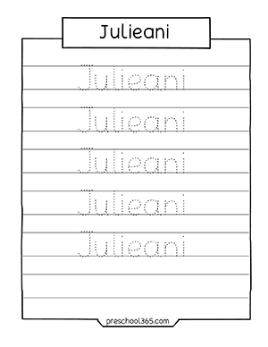 Quality name tracing practice worksheet for preK children