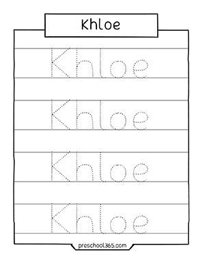 Quality name tracing practice activity sheets for preschoolers