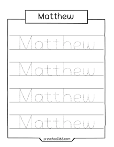 Free name sheet for children