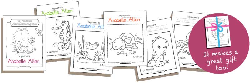 Coloring books for children with names tracing activities