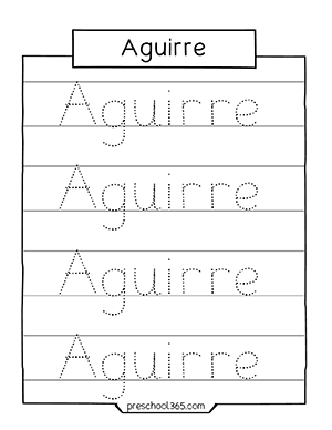 Free name tracing activity downloadables for preschool children