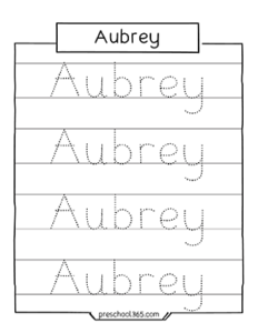 preschool-practice-name-tracing-sheets-aubrey | Preschool365