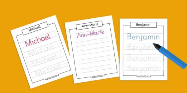 Preschool Practice Name Tracing Sheets Final Preschool365 6087