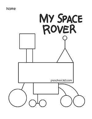 My Space Rover coloring activity sheets for children