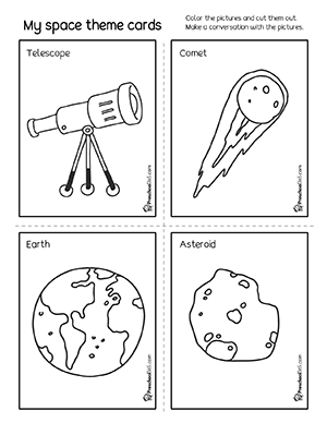 Preschool Space Activity Worksheets for home use