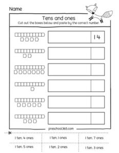 Free Place Value Tens and Ones activity L3 | Preschool365