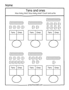 Free Place Value Tens and Ones activity L3 | Preschool365