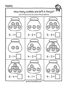 Free Take away Kindergarten Activity worksheets