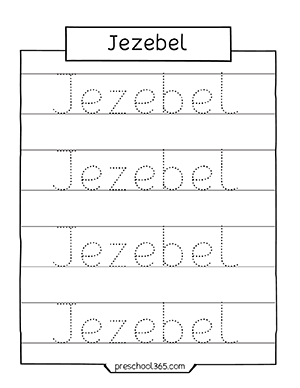 Jezebel-printable name sheet