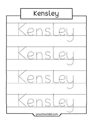 Free downloadable name trace sheet