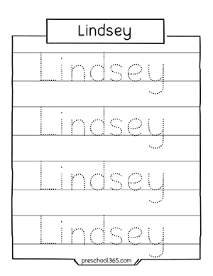 Quality name tracing activity for homeschool preschooler