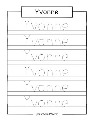 Free Name tracing practice worksheet for preschoolers